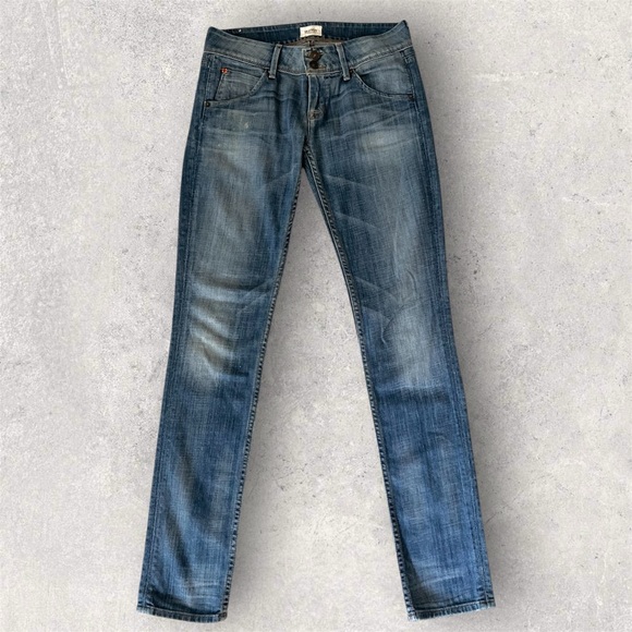 Hudson Low Rise Skinny Jeans Blue Denim Bleached - Picture 10 of 14